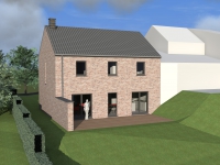 Vue 3D du projet : Habitation Vanoosthuyse-Roman