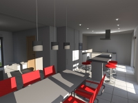 Vue 3D du projet : Habitation Vanoosthuyse-Roman
